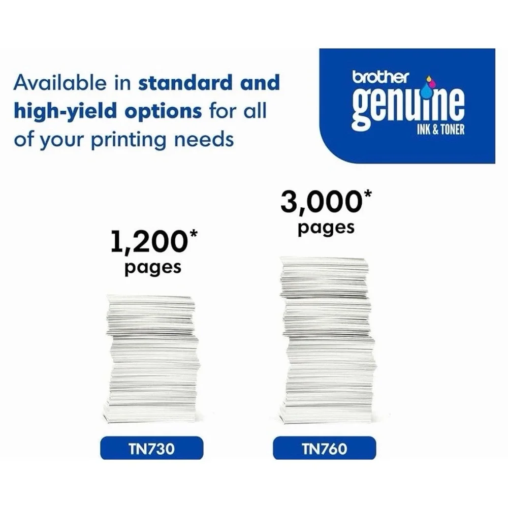 Brother TN730 Genuine Original Standard Yield Black Toner Cartridge 1200 Pages